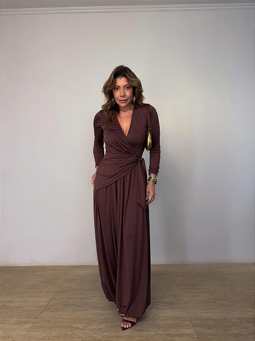 Macacão Transpassado Costanza Marrom