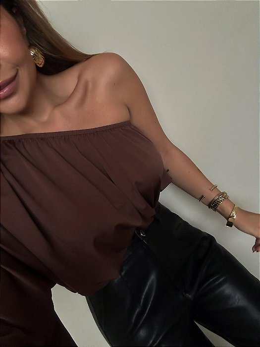 Body Nula Manga Isabella Marrom