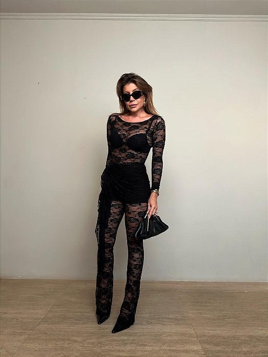 Conjunto Renda Romina Preto