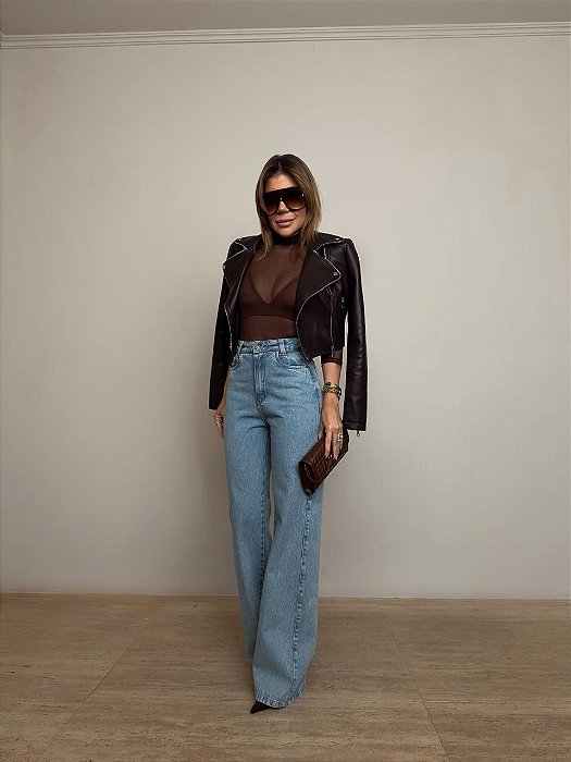 Calça Jeans Wide Leg Dirty Wash