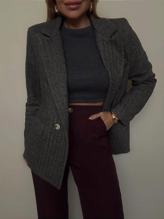 Maxi Blazer Alfaiataria Leonie Chumbo