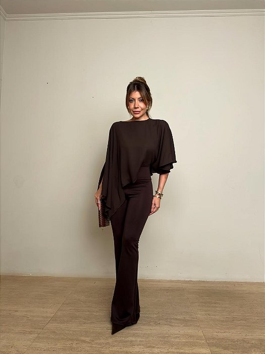 Calça Flare Marcela Marrom