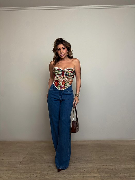 Calça Wide Leg Jeans Leonelle