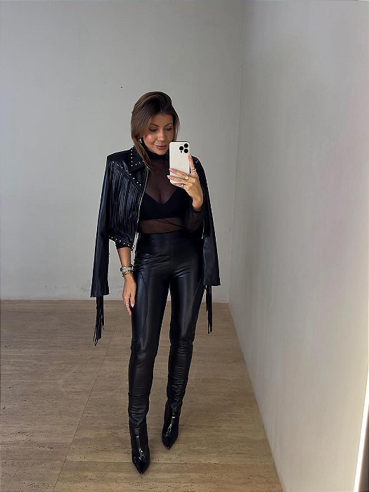 Calça Courino Romina Preto