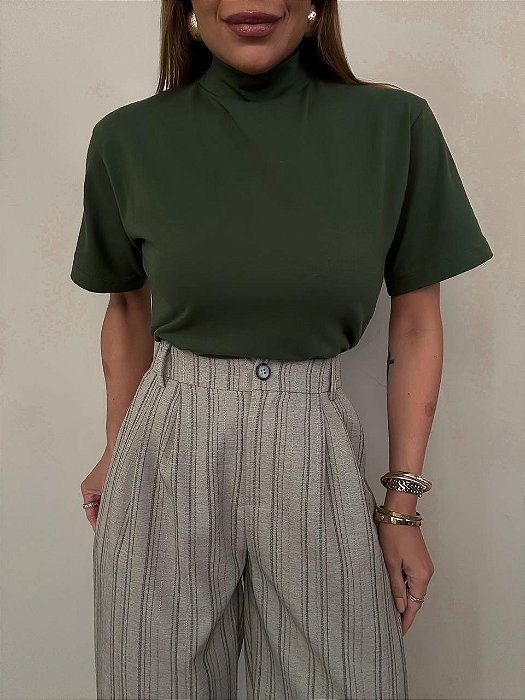 Blusa Gola Alta Manguinha Verde