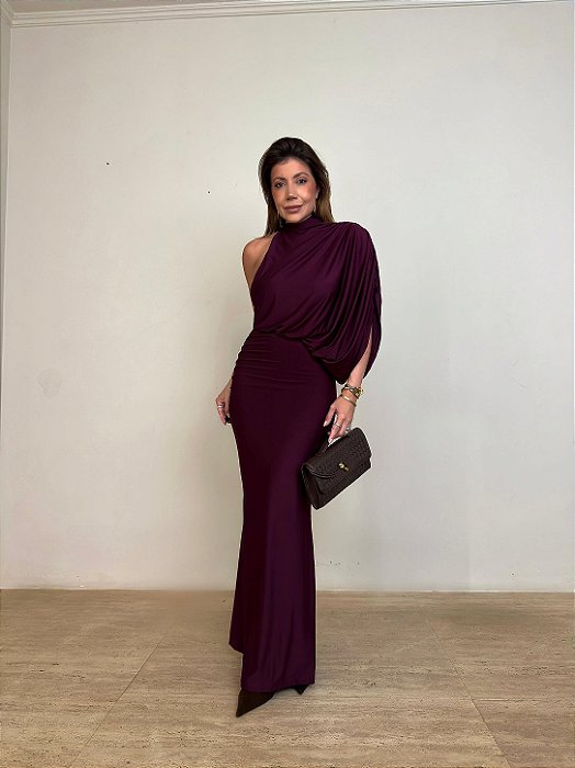 Vestido Longo Bellizzi Roxo Uva