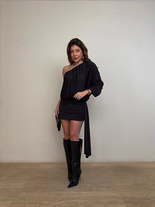 Vestido Curto Nula Manga Noemi Preto