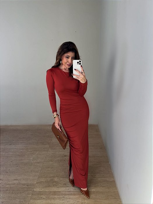 Vestido Longo Positano Terracota