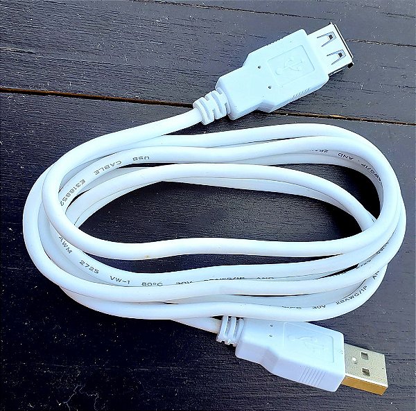 Cabo extensão USB 1,5m Branco