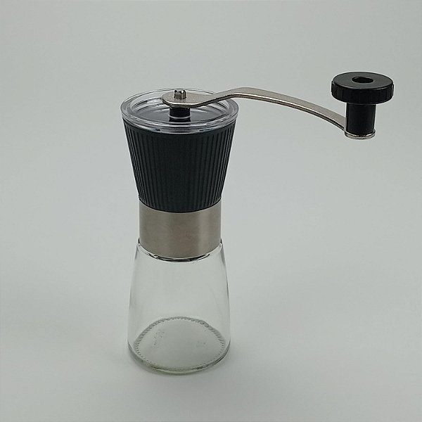 Moedor de café de vidro transparente manual 16x6x6cm