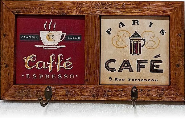 Quadro cabideiro duplo - Café