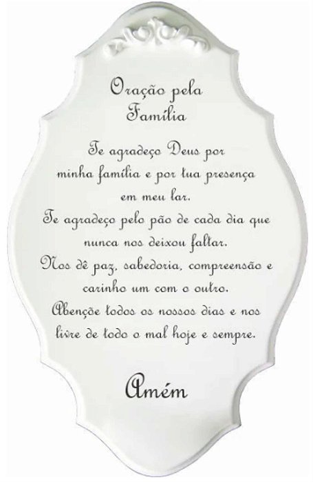 Placa - Oração pela Família