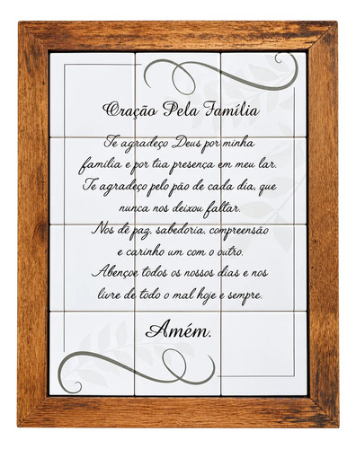 Quadro de azulejo - Oração da família
