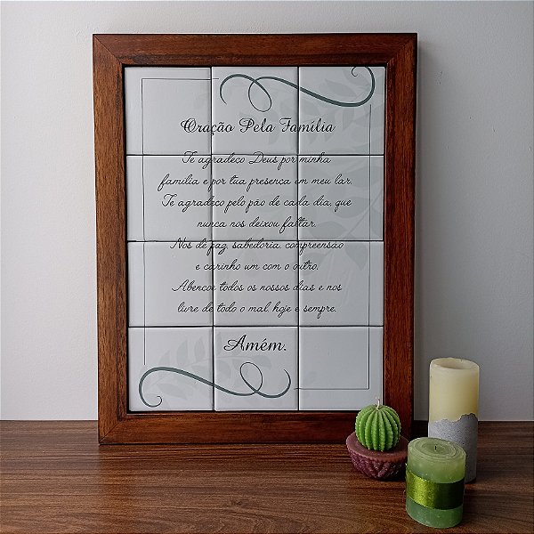 Quadro de azulejo - Oração da família