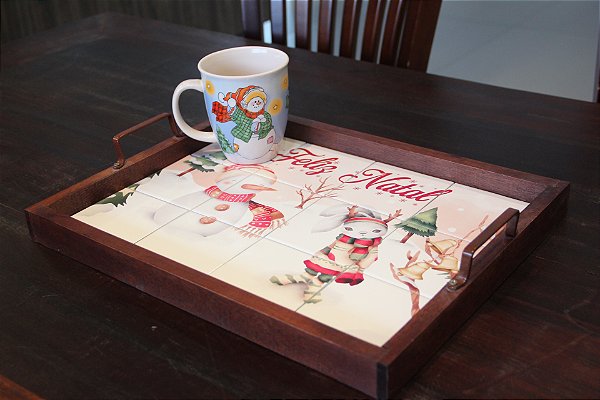 Bandeja de Azulejo - Feliz natal