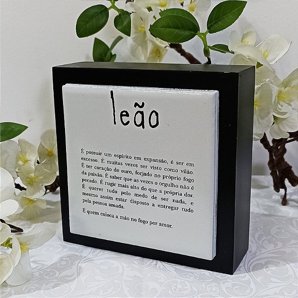 Cubo Preto e Branco Signo Leão
