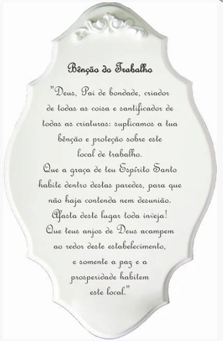 Placa - Benção do trabalho