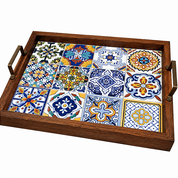 Bandeja de Azulejo - Azulejos Coloridos