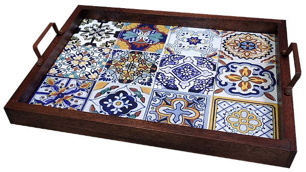 Bandeja de Azulejo - Azulejos Coloridos