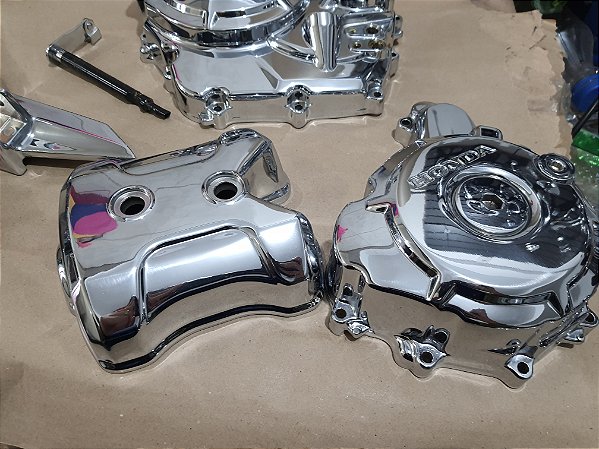 Kit tampas motor twister Cb250 aparti de 2016 a 2022 cromadas