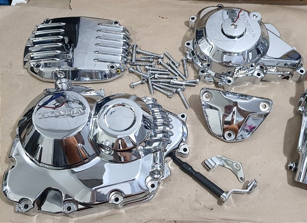 Kit tampas Broz/Fan/Titan/Start 160 2022 a 2024 original cromadas