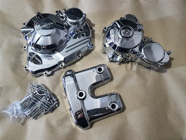 Tampas motor  xre300 com parafusos cromados
