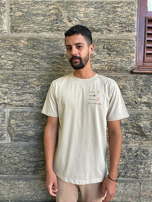Camiseta My Words Masculina Areia