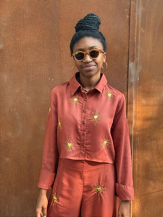 Camisa Curta Heart Terracota