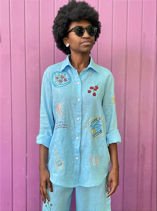 Camisa Oliva Azul