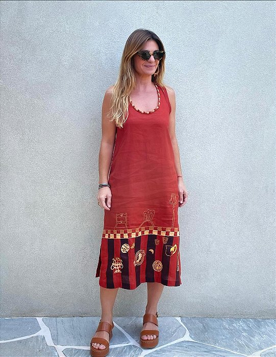 Vestido Bia Sutavola Terracota