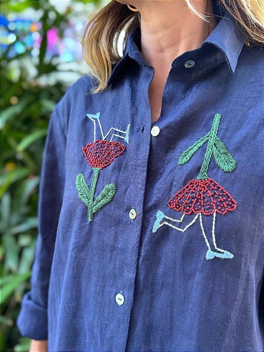 Camisa Flor em Passarela