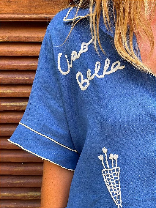 Chemise Ciao Bella azul