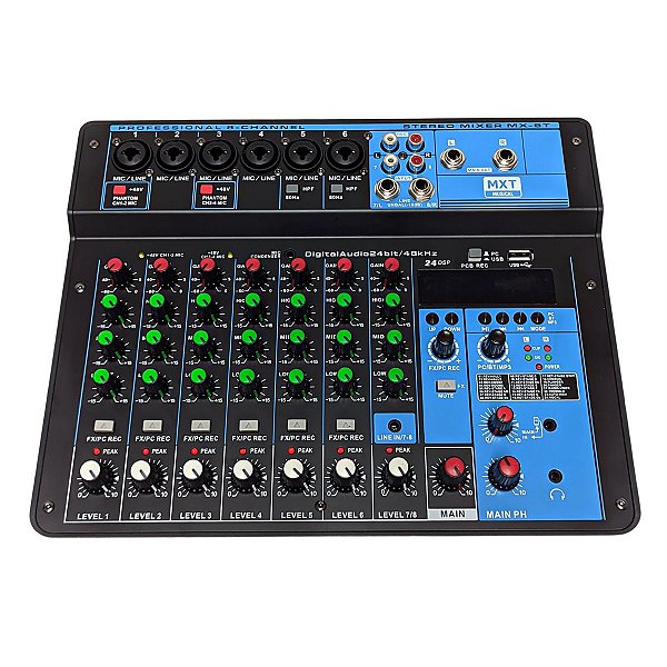 MESA DE SOM 8 CANAIS ANALÓGICA - MX8T