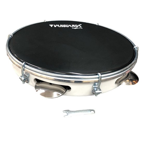 PANDEIRO 10" PL PRETA ABS BRANCO - VANGUARDA