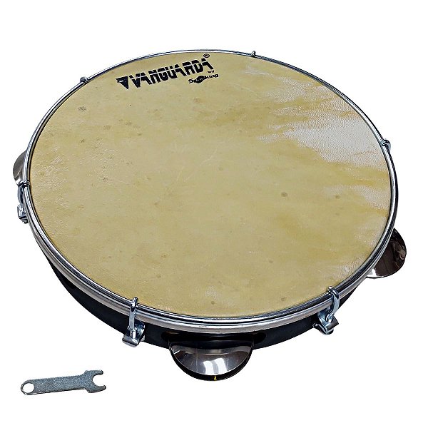 PANDEIRO 10" PRETO COURO ECO - VANGUARDA