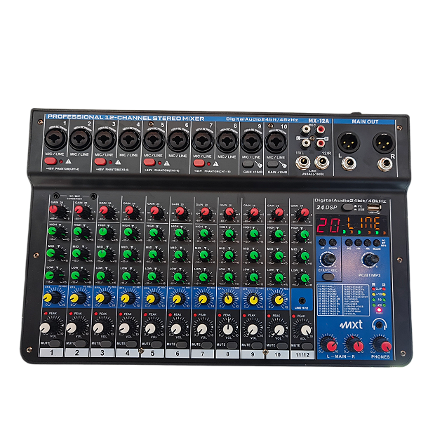 MESA DE SOM 12 CANAIS ANALÓGICA - MX12A