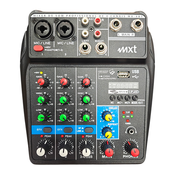 MESA DE SOM 4 CANAIS - MXT MX4BT