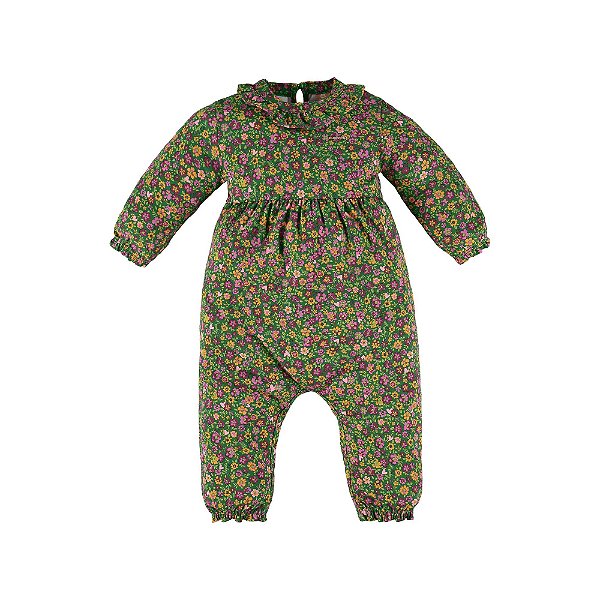 Macacão De Manga Longa Verde Estampa Florzinha Bebe Menina Up Baby - Petit  Bebe Boutique - moda bebê e infantil com conforto e leveza
