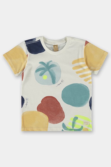 Camiseta Manga Curta Estampa Bolas Bebe Menino Up Baby