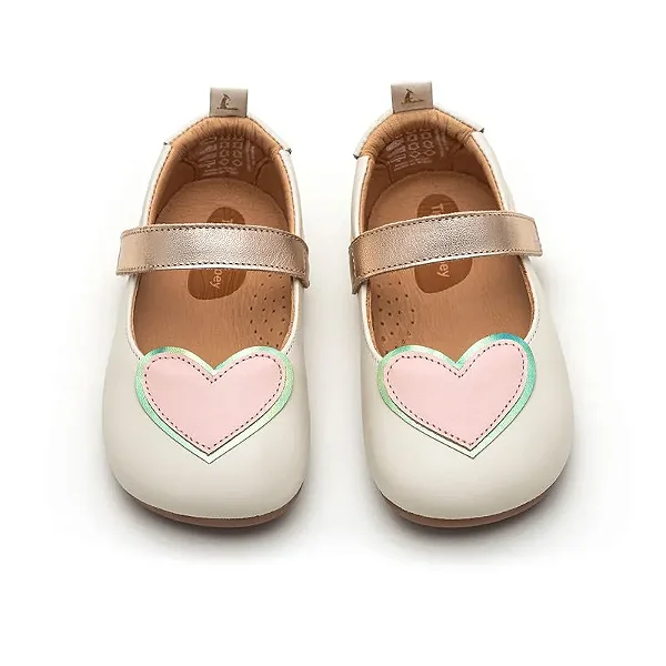 Sapatilha Heart Bege Rosa Bebe Menina Tip Toey Joey