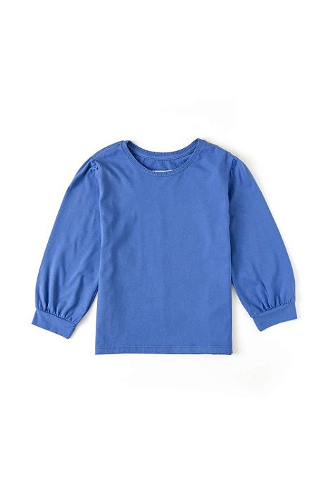 Blusa de Manga Fofa Azul Bebe Menina Fábula