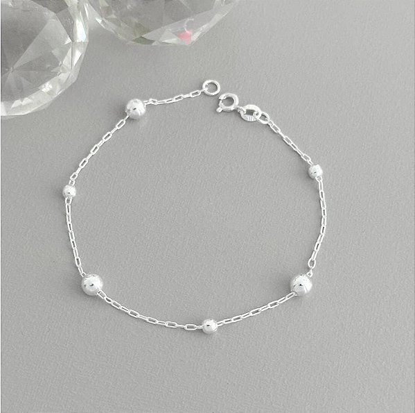Pulseira Bolas Alternadas