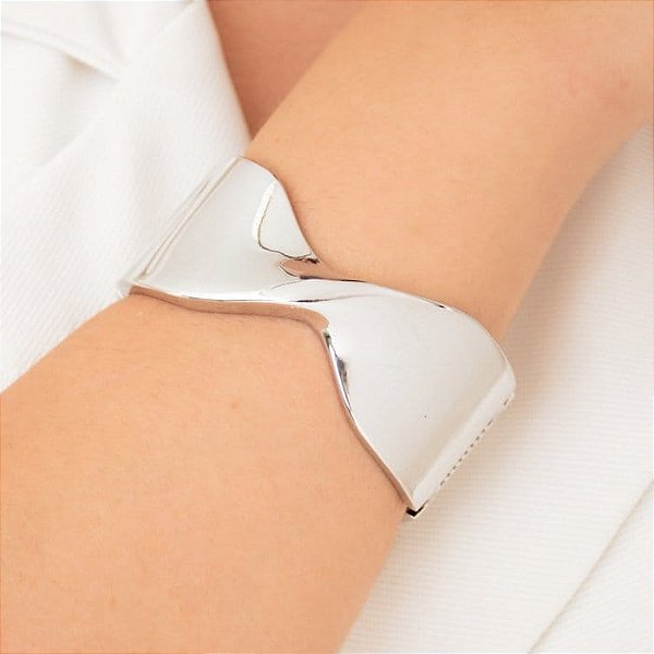 Bracelete Torcido Ródio