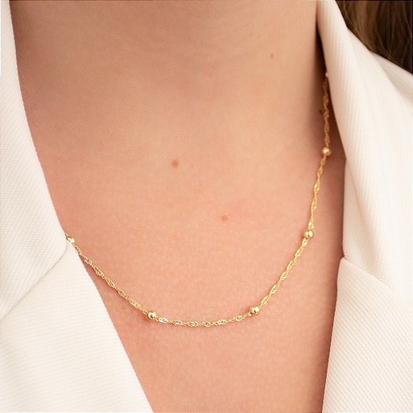 Choker Singapura Com Bolinhas