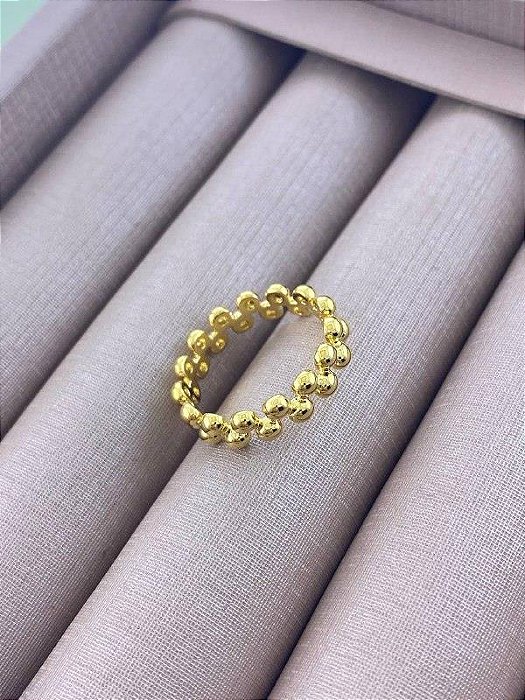 Anel Zig Zag com Bolinhas