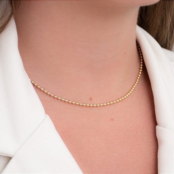 Choker Corrente Bolas