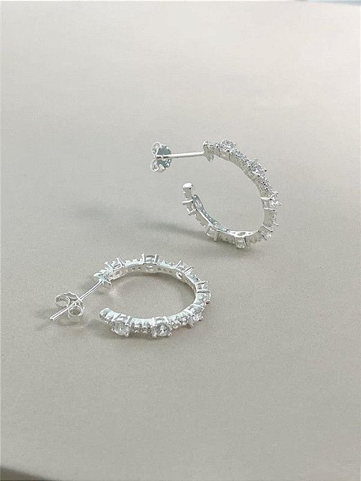Argola Média Zircônias Cristal