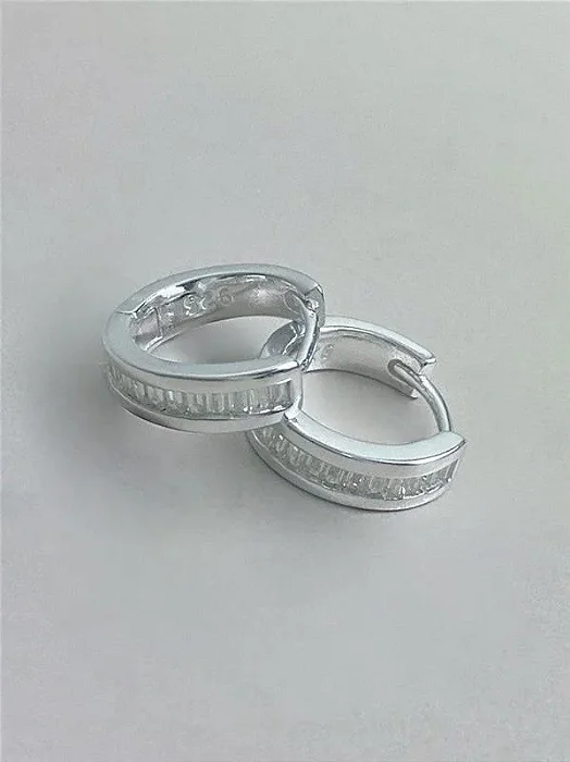 Brinco Argola com Navetes em Cristal