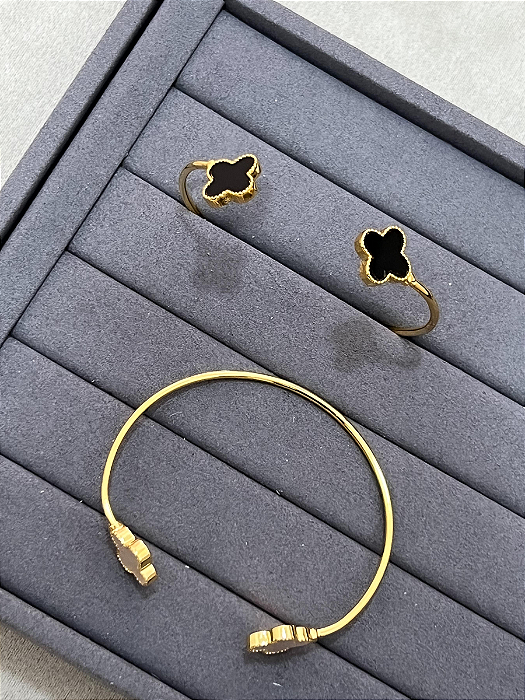 Bracelete Trevo Preto