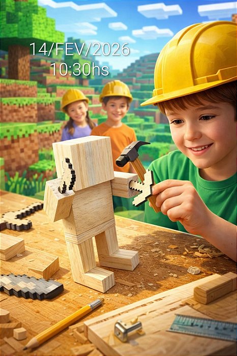 Oficina de Marcenaria Infantil – Minecraft 25/04/2026 - 10:30hs